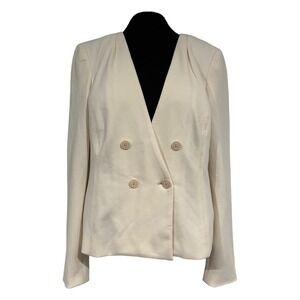 A By Anthropologie Women's‎ Blazer Jacket Off White Long Sleeve US 4 ECU